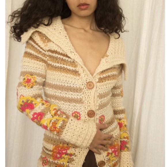 Anthropologie “Boho Cottage Floral Spring Knit Duster Cardigan Sweater” - Picture 2 of 15